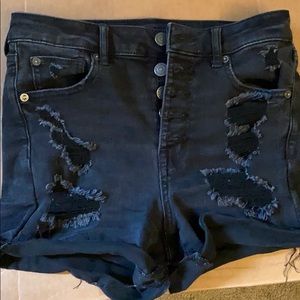 AE Black Jean Shorts